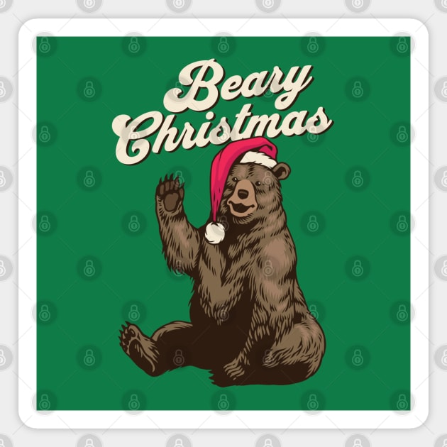Bear Christmas, Grizzly Bear Magnet by HolidayBug